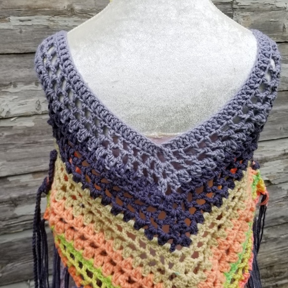 Pastel Boho Fringe Crochet Festival Top - Picture 8 of 8